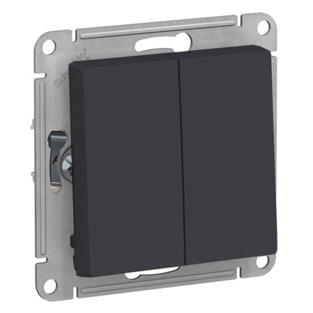 Переключатель 2-кл перекрестный в рамку 10А Карбон Systeme Electric ATLASDESIGN
