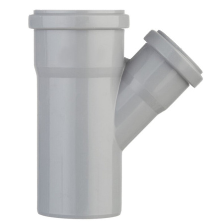 Картинка Тройник Ø 75х50 45° для внутренней канализации Серый Политэк