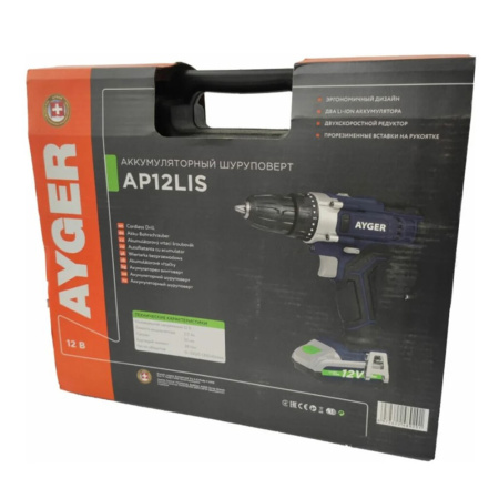 Картинка Аккумуляторная дрель-шуруповерт AP12LIS AYGER