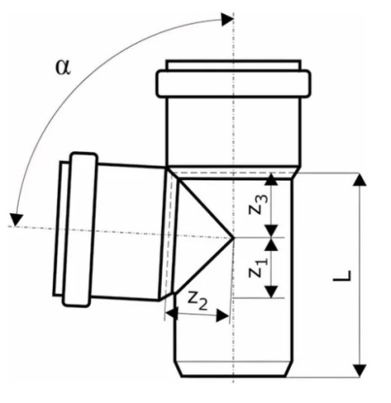 Картинка Тройник канализационный 87 градусов 90х90 114400 Ostendorf
