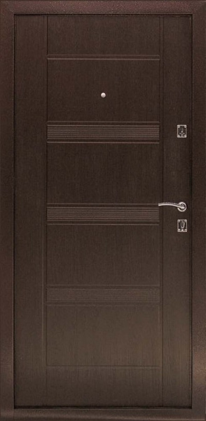 Картинка Дверь комфорт К В 860х2050 мм правая венге с цилиндрическим замком и дверной ручкой