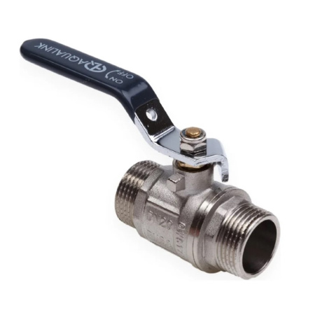 Картинка Кран шаровой НН 3/4" ручка никелированный AQUALINK