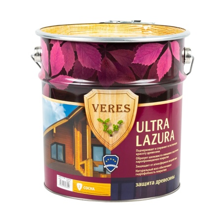 Декоративная пропитка для дерева Veres Ultra Lazura №2 сосна 9 л