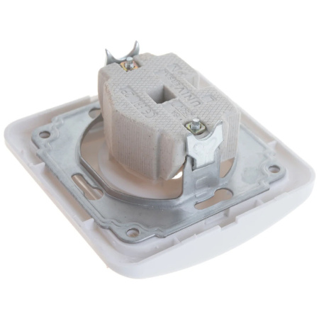 Картинка Universal Валери розетка без заземления Белая В-0022