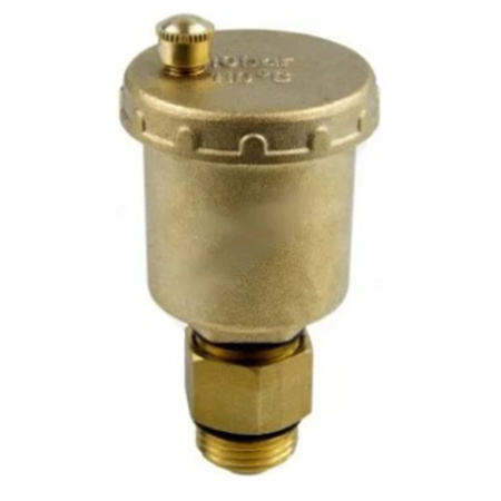 Картинка Воздухоотводчик автоматический латунь Ø 1/2" НР прямой запорный клапан Aquasfera