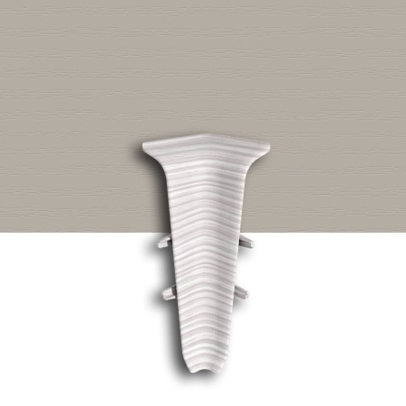 Внутренний угол для плинтуса П70 мм Платиново-серый Деконика