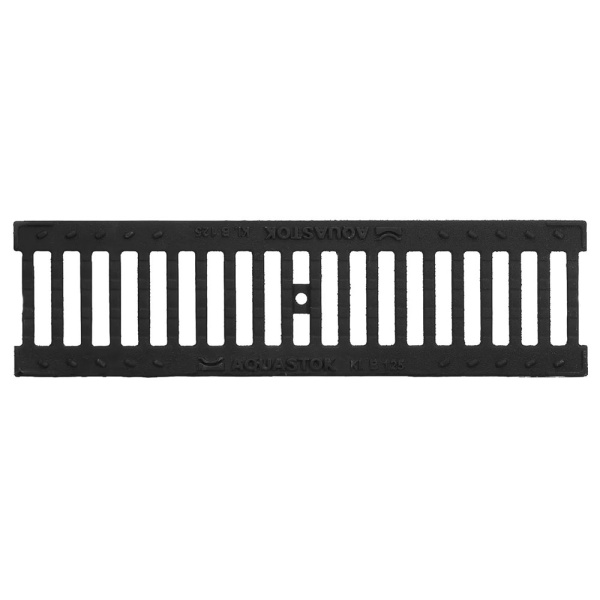 Картинка Решетка для лотка 500x136x15 мм Чугунная щелевая AQUASTOK NORMA DN100 B125