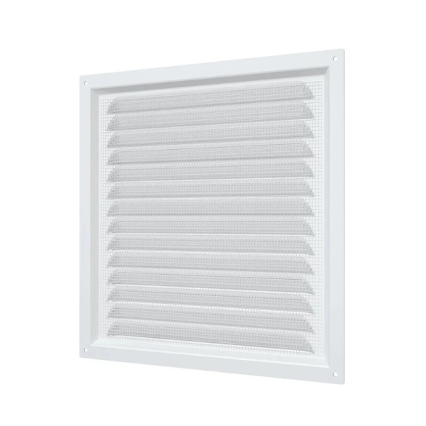 Картинка Решетка вентиляционная 2525МЭ сетка 250х250 окрашенная сталь Белая ERA