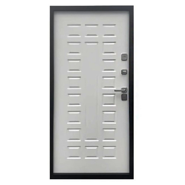 Картинка Дверь Форпост TD11-1 ТЕРМО С1 960х2050 Правая 2 Антик Коричневый штамп 2 квадрата/Белый