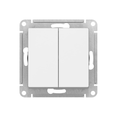 Schneider ATLASDESIGN Белый выключатель двухклавишный в рамку ATN000151