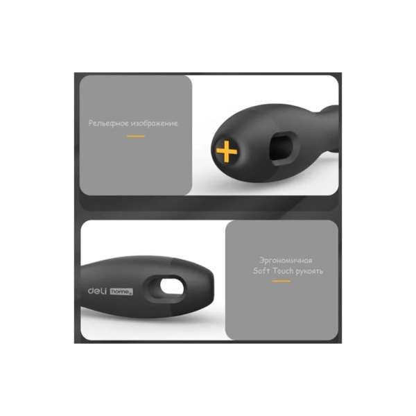 Картинка Отвертка крестовая DELI НТ1203 РН0х75 мм