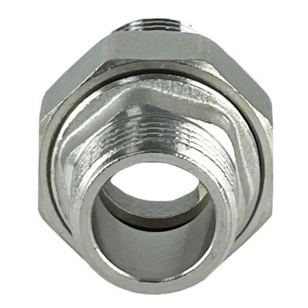 Картинка Сгон прямой разъемный Американка НР-НР 1/2" прямая латунь никелированный VALFEX