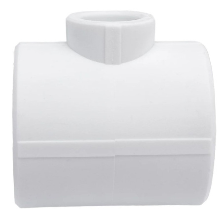 Картинка Тройник переходной 50х25х50 полипропиленовый PPR Белый Valfex