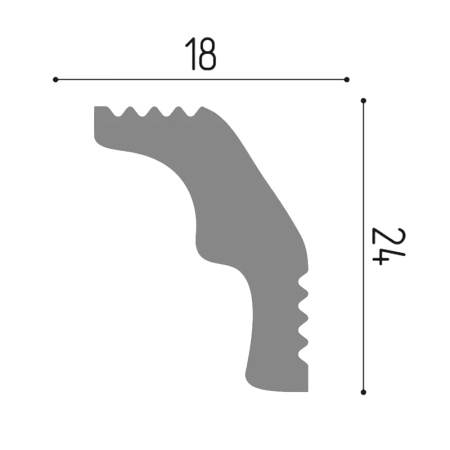 Картинка Плинтус потолочный П 06 18х24х2000 мм Де-Багет