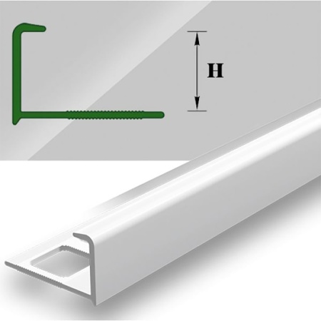 Наружный уголок-профиль для плитки ПВХ Деконика, Светло-серый глянцевый, 8 мм х2,5 м