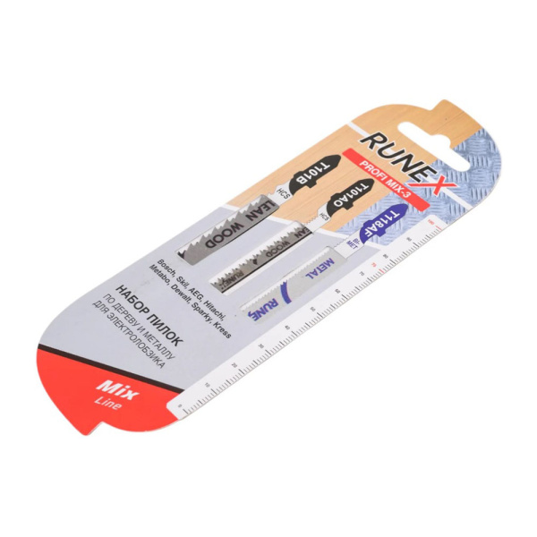 Картинка Пилки для электролобзика 3 шт Т101B/Т101AO/Т118AF MIX-3 RUNЕХ