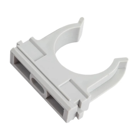 Картинка Держатель-клипса Серая с защелкой Ø 32 мм для труб Промрукав