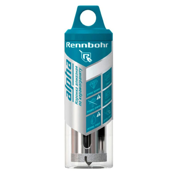 Картинка Коронка алмазная 38 мм по керамограниту Rennbohr