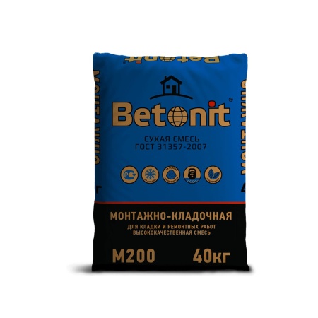 Монтажно-кладочная смесь Betonit М-200 40 кг