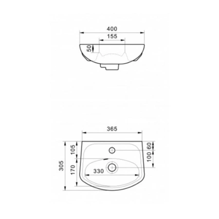 Изображение Умывальник подвесной Анимо 40 Белый Santek Картинка Умывальник подвесной Анимо 40 Белый Santek
