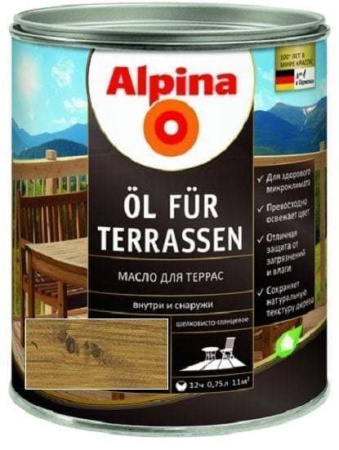 Альпина масло для террас полуматовое Средний 0,75 л