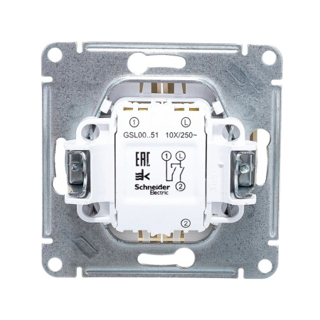 Картинка Выключатель 2 клавиши в рамку СП Glossa 10А IP20 механизм SE Бежевый Systeme Electric