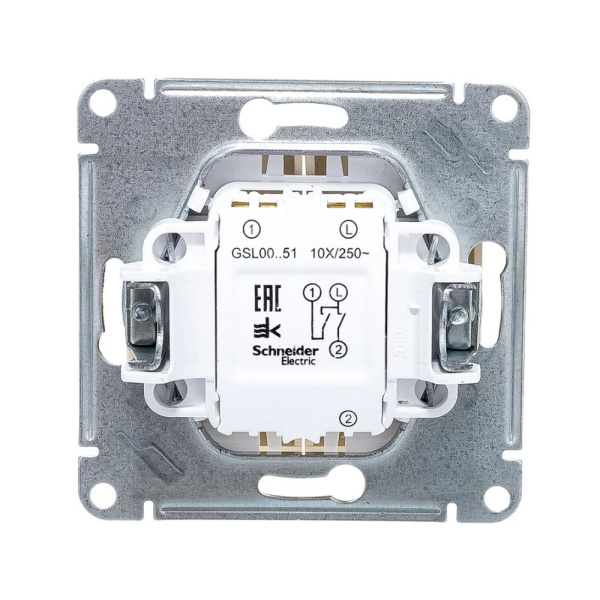 Картинка Выключатель 2 клавиши в рамку СП Glossa 10А IP20 механизм SE Бежевый Systeme Electric