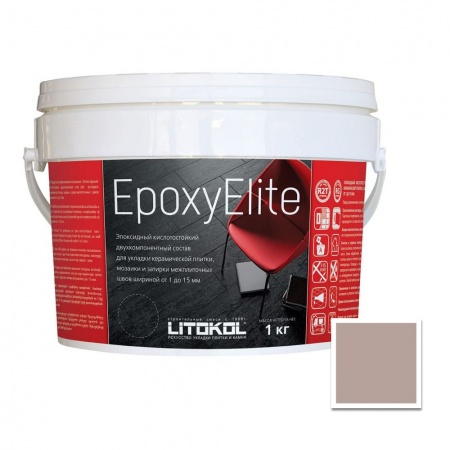 Литокол ЭпоксиЭлит 1 кг эпоксидная затирка E.04 платина