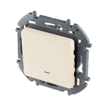 Картинка Выключатель 1 клавиша с подсветкой Слоновая кость Legrand INSPIRIA