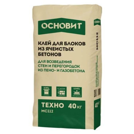 Клей для блоков Внутренние и наружные работы 40 кг Основит ТЕХНО МС112