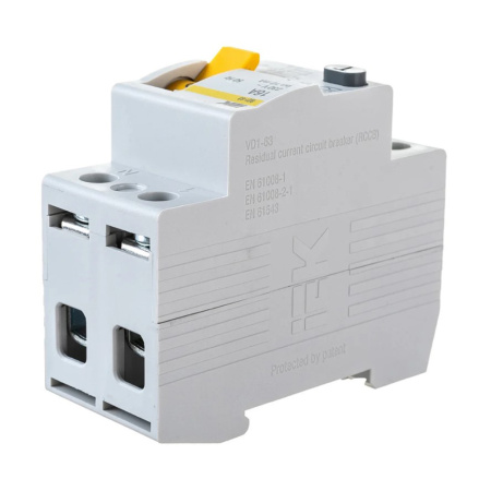 Картинка Выключатель дифференциального тока (УЗО) 2п ВД1-63 16A 10мA IEK