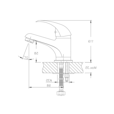 Картинка Смеситель для раковины латунь VALFEX Ascella Chrome VF.1015