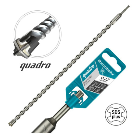 Картинка Бур 22х800 мм SDS-plus 4 грани RENNBOHR Quadro