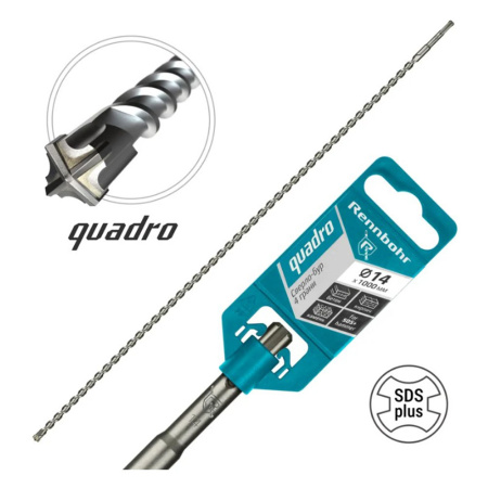 Картинка Бур 14х1000 мм SDS-plus 4 грани RENNBOHR Quadro