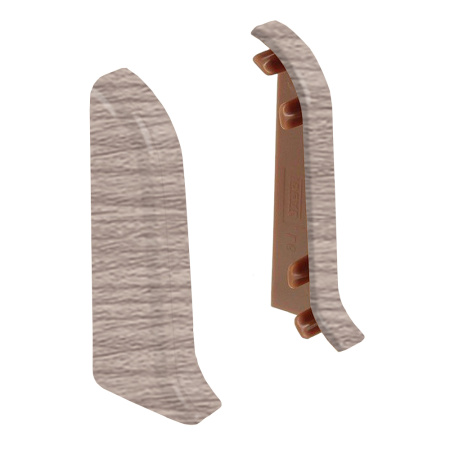 Торцевые заглушки для плинтуса К55 Комфорт 2 штуки Дуб снежный