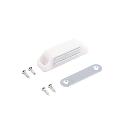 Картинка Нора-М Магнитная защелка №2 цвет Белый для мебельной фурнитуры