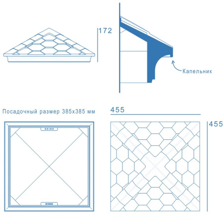 Картинка Колпак полимеркомпозитный ZKING 390х390 мм 1,5 кирпича Черный