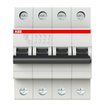 Картинка Автоматический выключатель 4п SH204 С 10А 4,5кА ABB