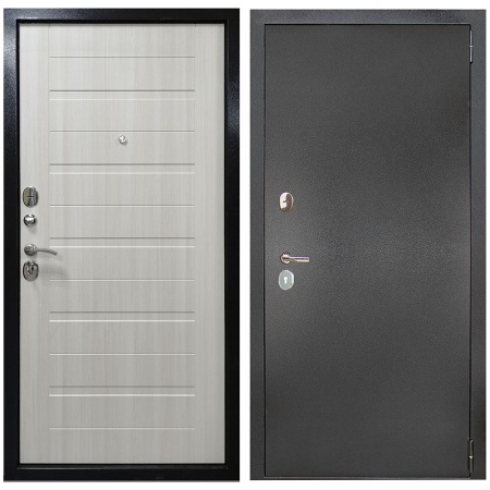 Дверь ДК 70 С 860х2050 мм Правая Серебро/Лиственница беленая с фурнитурой и цилиндром