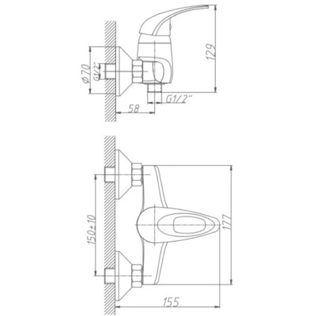 Картинка Смеситель для душа латунь VALFEX Harma Chrome
