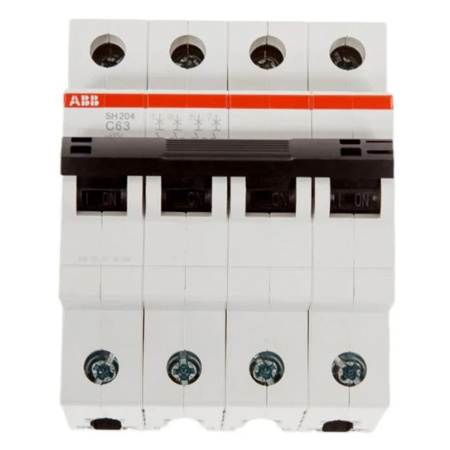 Картинка Автоматический выключатель 4п SH204 С 63А 4,5кА ABB