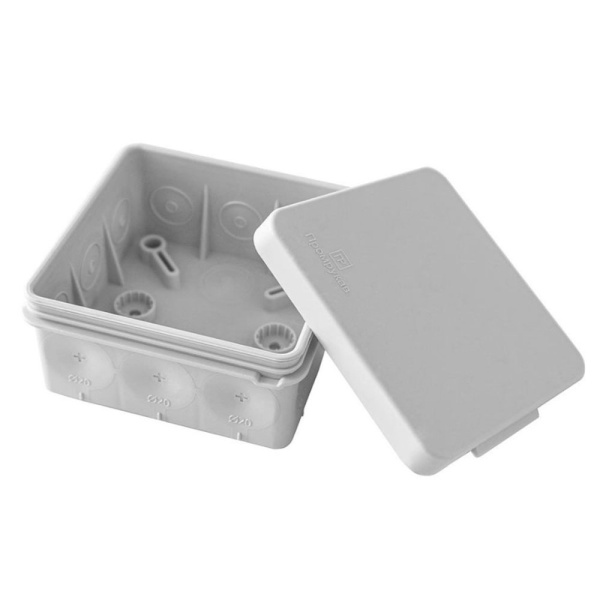 Картинка Коробка распределительная 80х80х40 мм IP66 Серая прямой монтаж двухкомпонентная HF 60-0213