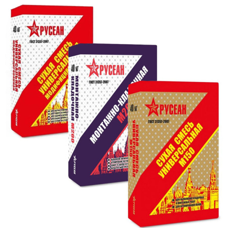 Изображение Сухая смесь Русеан универсальная М-150 40 кг Картинка Сухая смесь Русеан универсальная М-150 40 кг