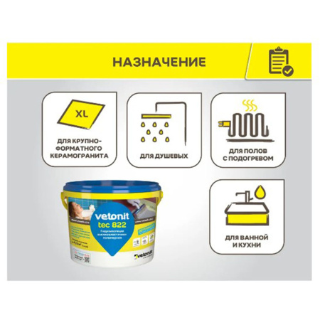 Картинка Мастика гидроизоляционная Серая 4 кг 822 Vetonit