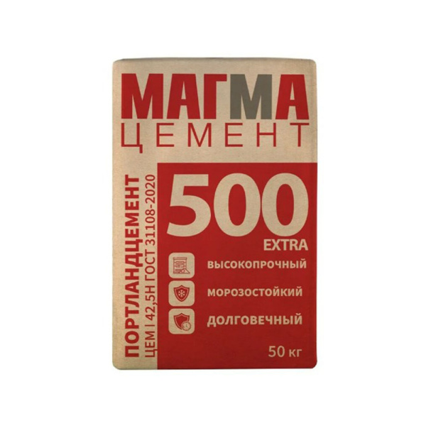 Картинка Цемент М500 МАГМА ЦЕМ I 42,5Н ГОСТ 31108-2020 50 кг