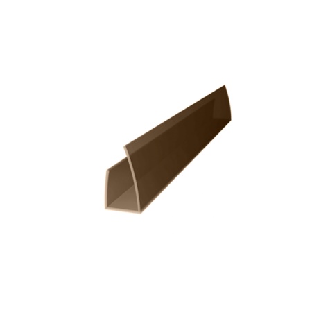 Профиль торцевой цвет Бронза-серый 2100х8 мм поликарбонат РоялПласт