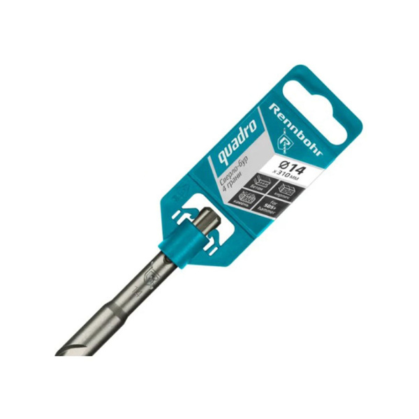 Картинка Бур 14х310 мм SDS-plus 4 грани RENNBOHR Quadro