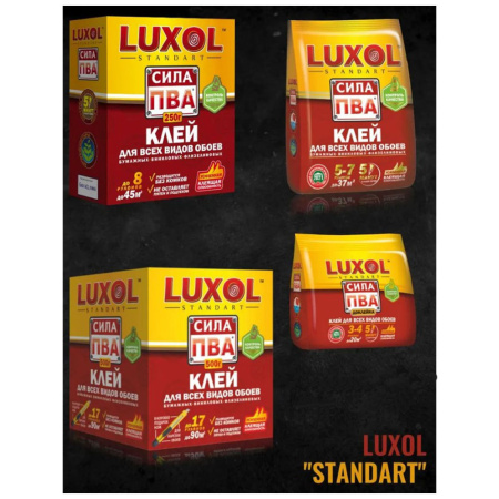 Картинка Клей обойный для всех видов обоев 200 г LUXOL Standart сила ПВА