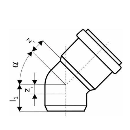 Картинка Отвод канализационный 90 мм 67° Ostendorf
