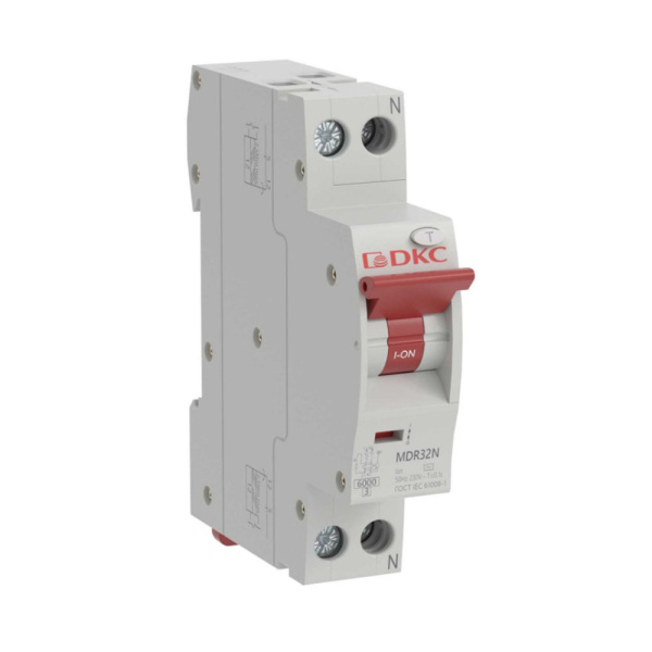 Картинка Автоматический выключатель дифференциального тока YON макс 1P+N С 32A 6kA 30mA А DKC